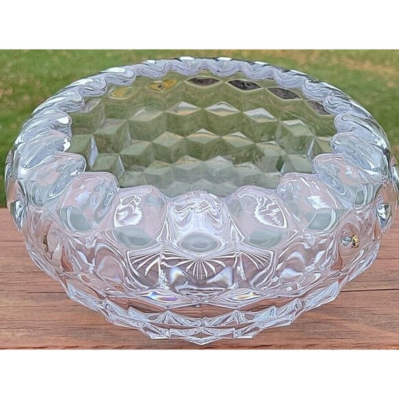 Vintage Fostoria American Glass Crystal Cupped & Footed 7-1/2 Inch Bowl - Picture 1 of 12